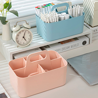 1pc Multifunctional Storage Holder School Office Portable Pen Holder Storage Box Large Capacity Desktop Sundries Storage Basket