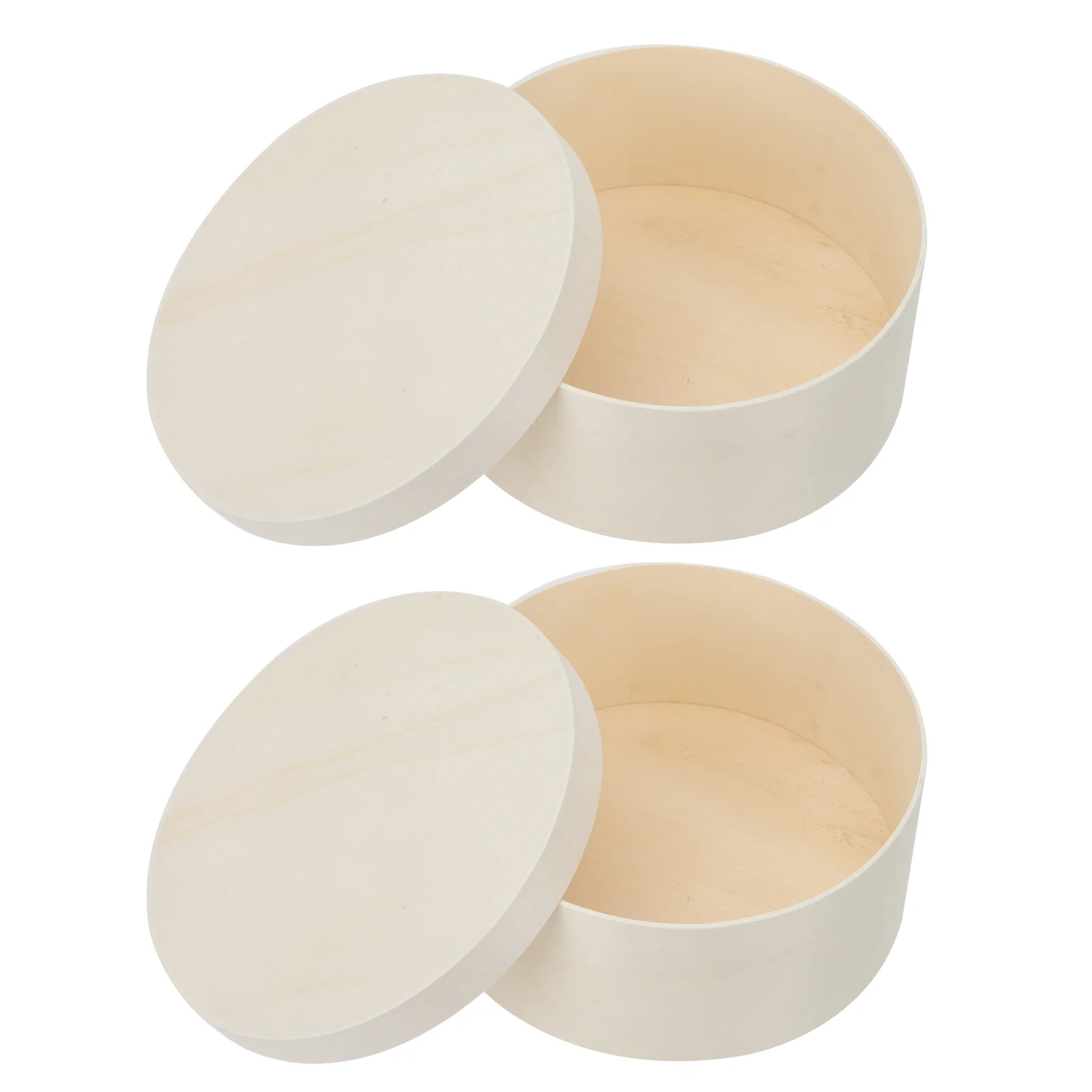  2 PCS Cheesecake Box Mozzarella Round Dessert Case Food Container Packaging Holder Wooden Cylinder Mother