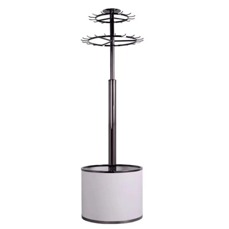 Rotating tabletop heavy-duty adjustable two-layer micro hook and loop headboard scarf hanger display stand