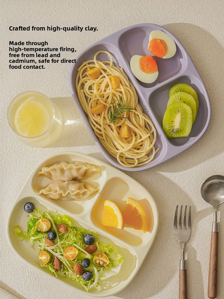 Cerc Divided Dinner Plate Adult Weight Loss Special Home Breakfast Plate Control Food Separator Di Nordic Sle Pure Color