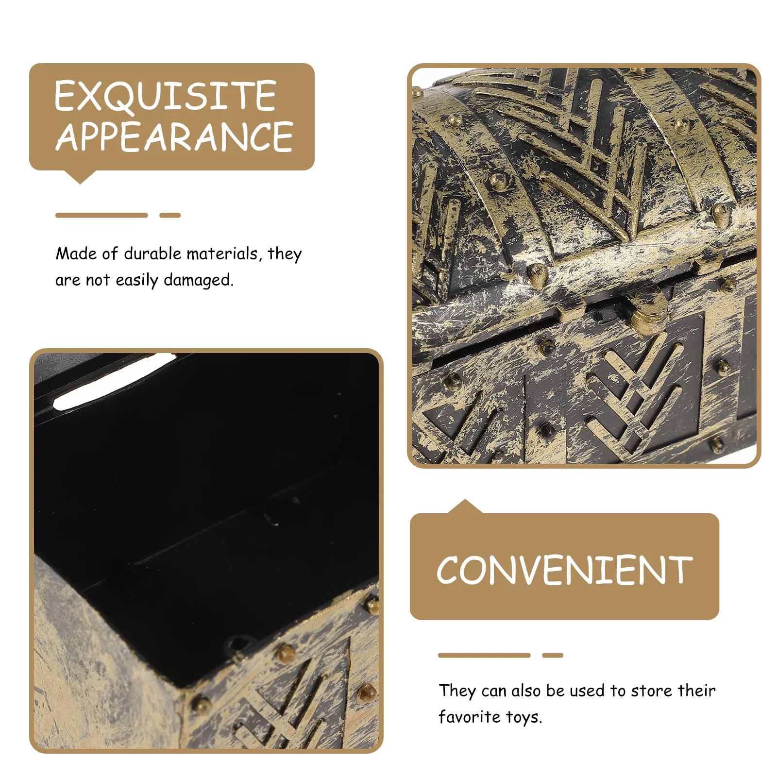 

10pcs Pirate Treasure Chests Kids Party Props Durable Storage Boxes For Children'S Role Play Treasure Box Game