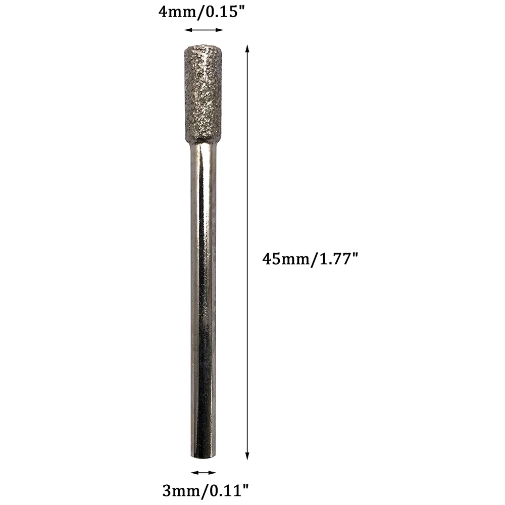 Mèches de meulage diamantées à distance, tête de meulage, ensemble de fraises diamantées, outil le plus lointain, meuleuse, intervalles de 4mm, 20 pièces