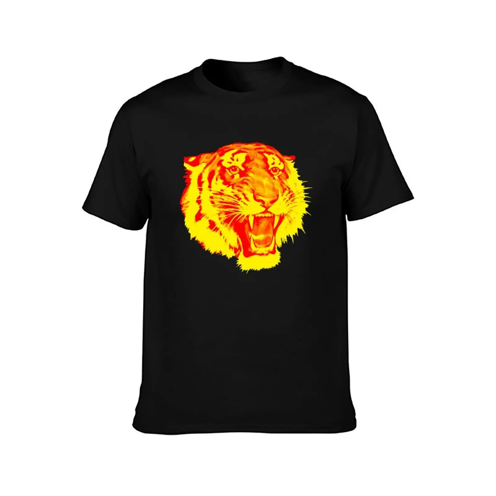 Circus Tiger T-Shirt, Summer Casual Cotton Tee, Oversized Streetwear Tops, Vintage Graphic Print, Loose Fit Short Sleeve