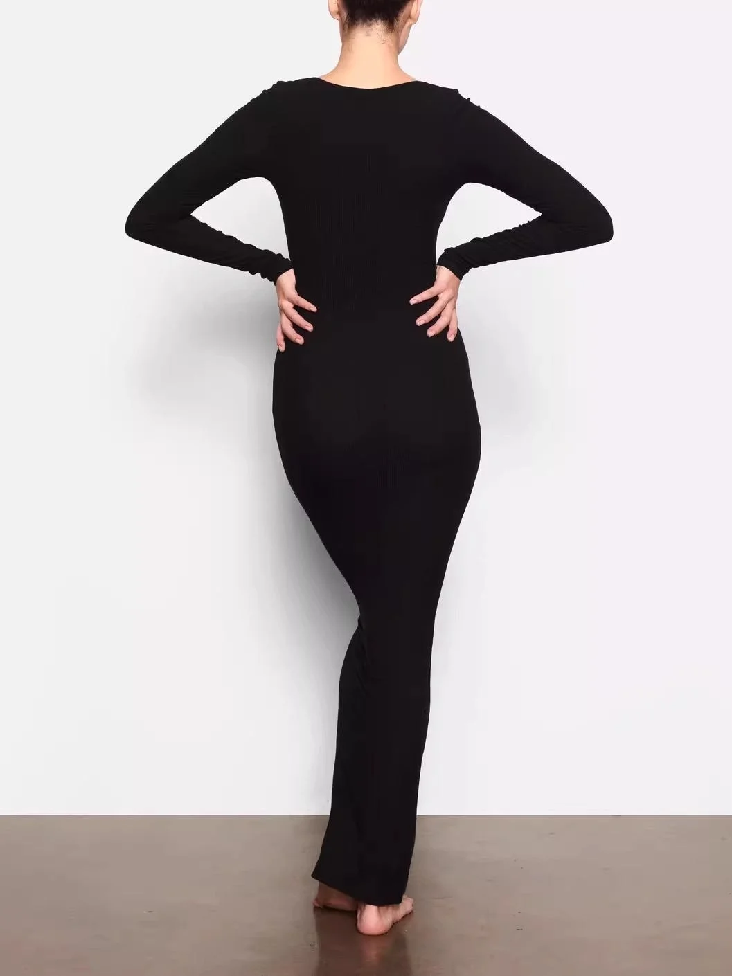 مثير طويل Sve Bodycon الدكتور طوق كبير متجر على الانترنت جديد وصول Kardaian Sle عارضة عالية الخصر مزيج القطن الدكتور