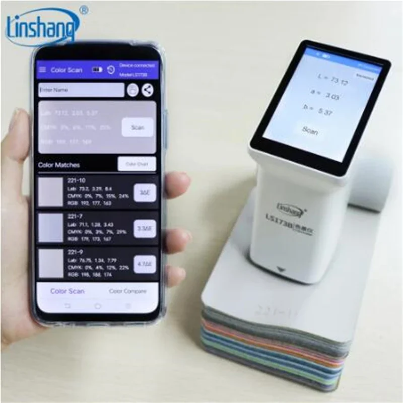 Linshang Smart Touch Screen Colorimeter for Coating Ceramic Plastic Paint Color Measurement Comparison LS175