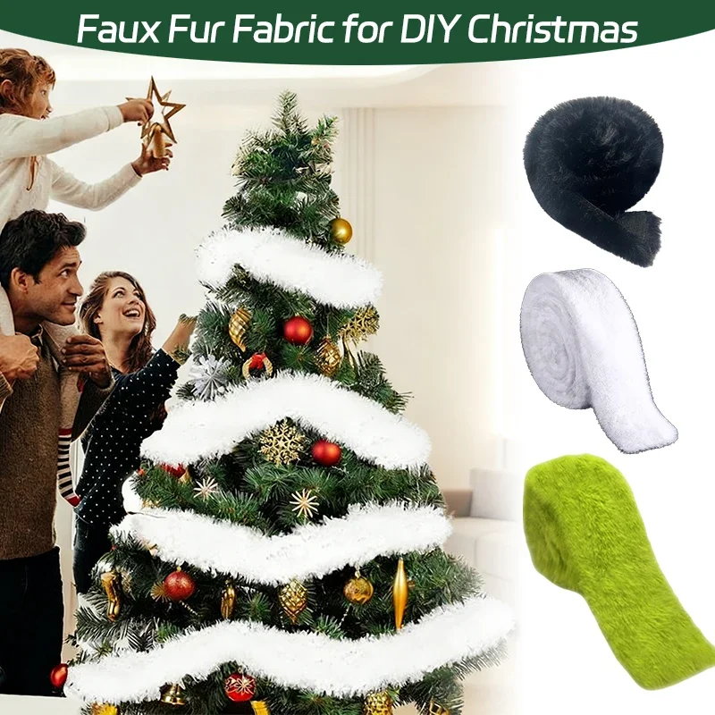 

5M/10M Long Hair Faux Fur Fabric for Diy Christmas Doll Ribbon Tapes for Patchwork Sewing Plush Toy Beard Hair Material Crafts