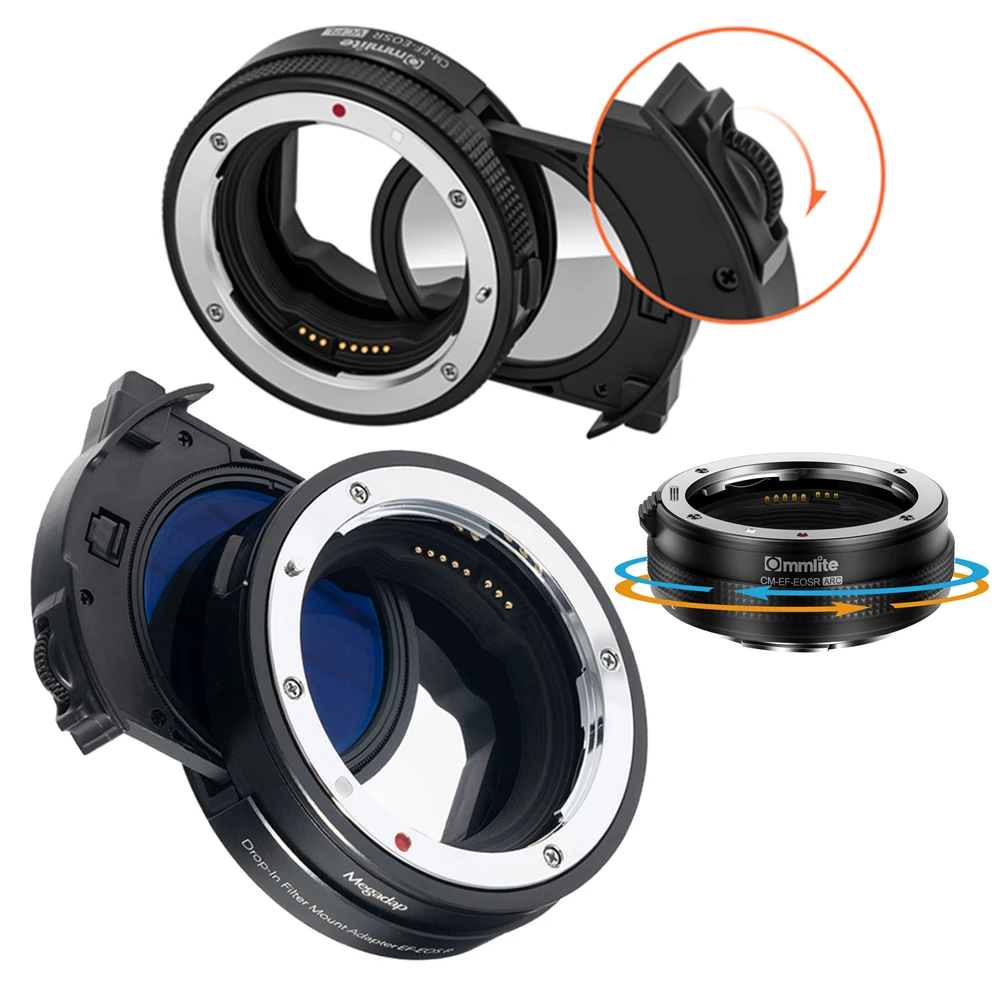 CPL/ND Drop-in Filter + Auto Focus EF-EOSR Lens Mount Adapter Ring For Canon EF Lenses to EOS R RP R7 R6 R5 R3 R10 Camera Body