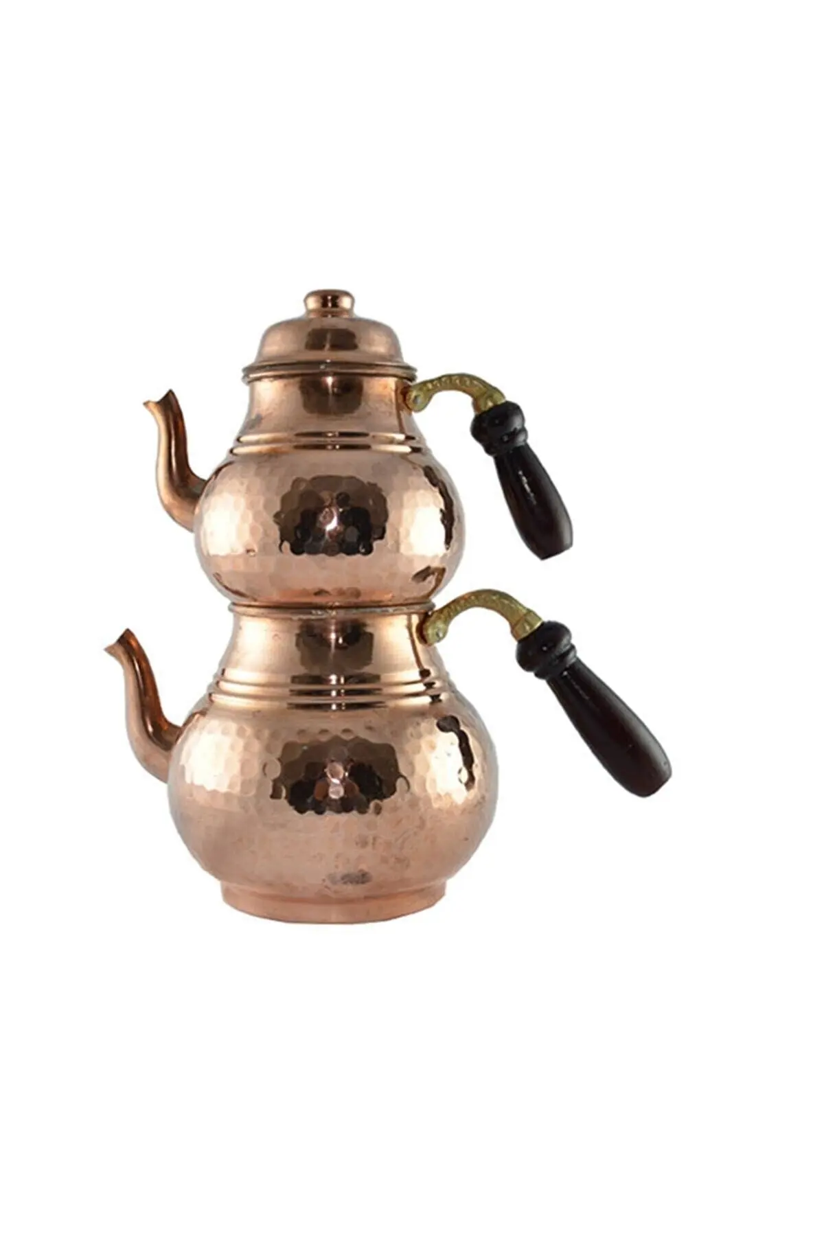 Forged Copper Turkish Wooden Handle Teapot Handmade Kitchen Tea Set Traditional Wooden Tea Coffee Cauldron Made In Turkey