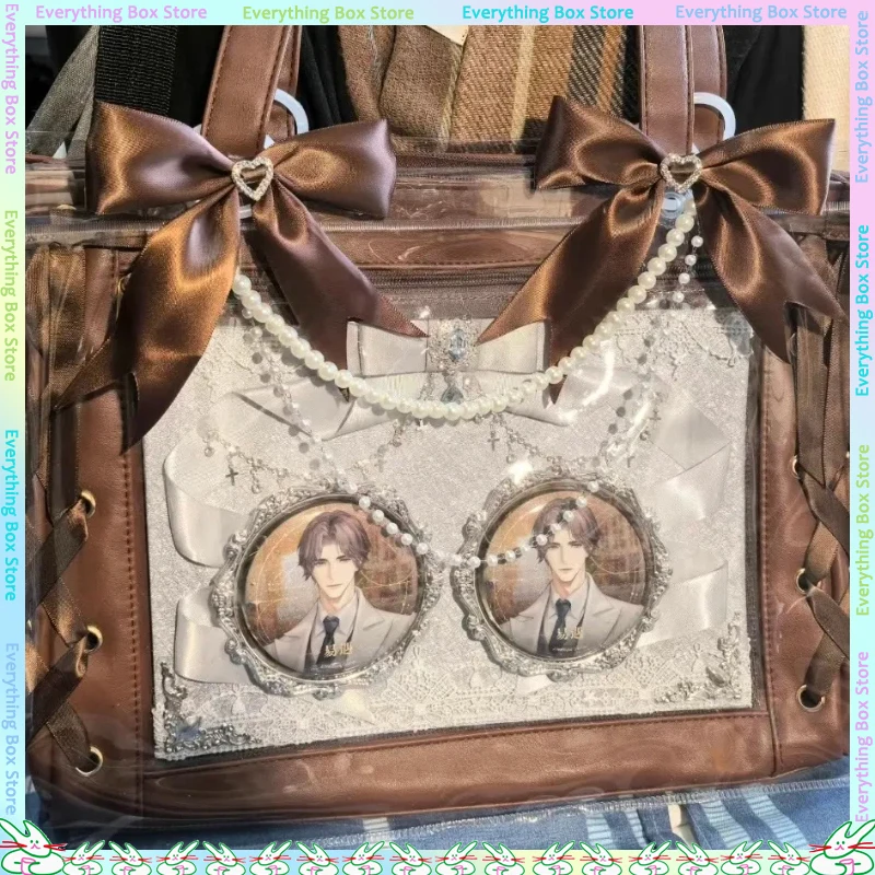 Pearl Bow Itabag DIY Decoration Pearl Luggage Pendant Itabag Exquisite Decorative Chain Lolita Accessories Decoration image 6