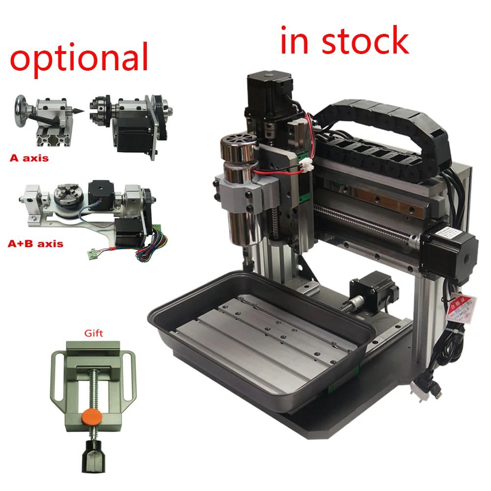 DIY CNC Engraving Machine PVC-3020F 500W USB CNC Milling and Carving Router 300*200mm Wood Metal Engraver 3axis 4axis 5axis