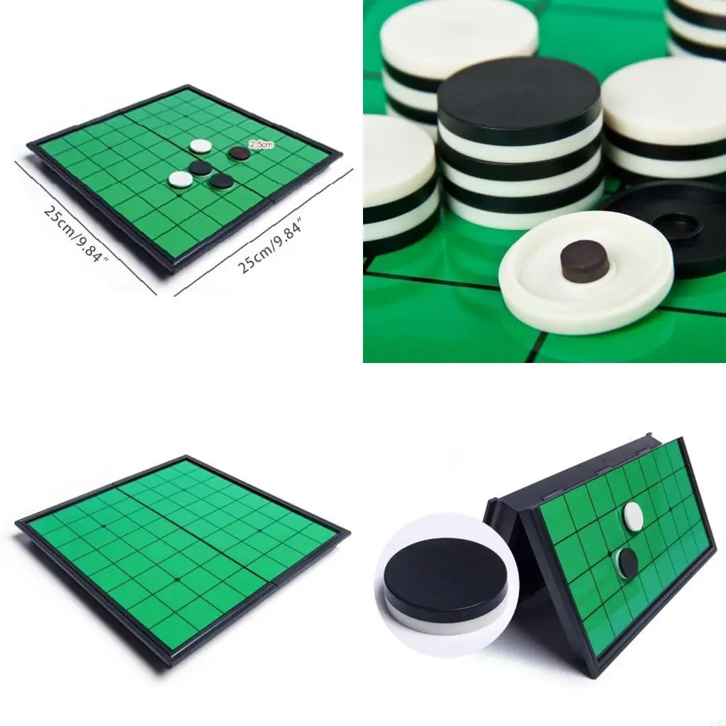 Juego magnético Reversi Othello, juego 9,84 pulgadas con tablero plegable, juego viaje familiar para y