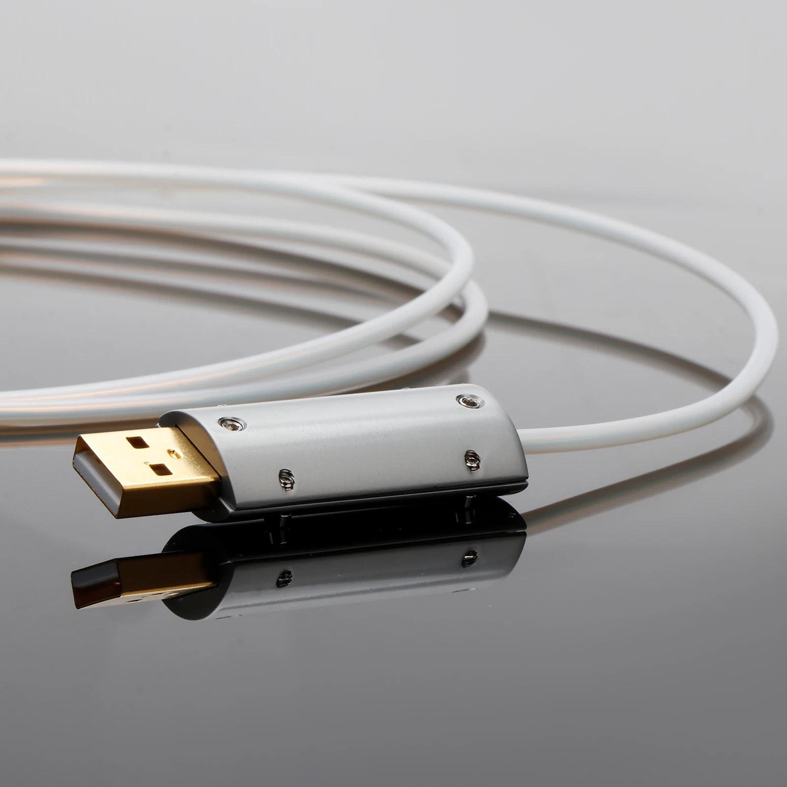 Cable de conexión a tierra de plata pura sólida Hifi, USB a pala Y, Cable de funda de teflón de plata pura para amplificador GND, decodificador, caja de sintonización de altavoz