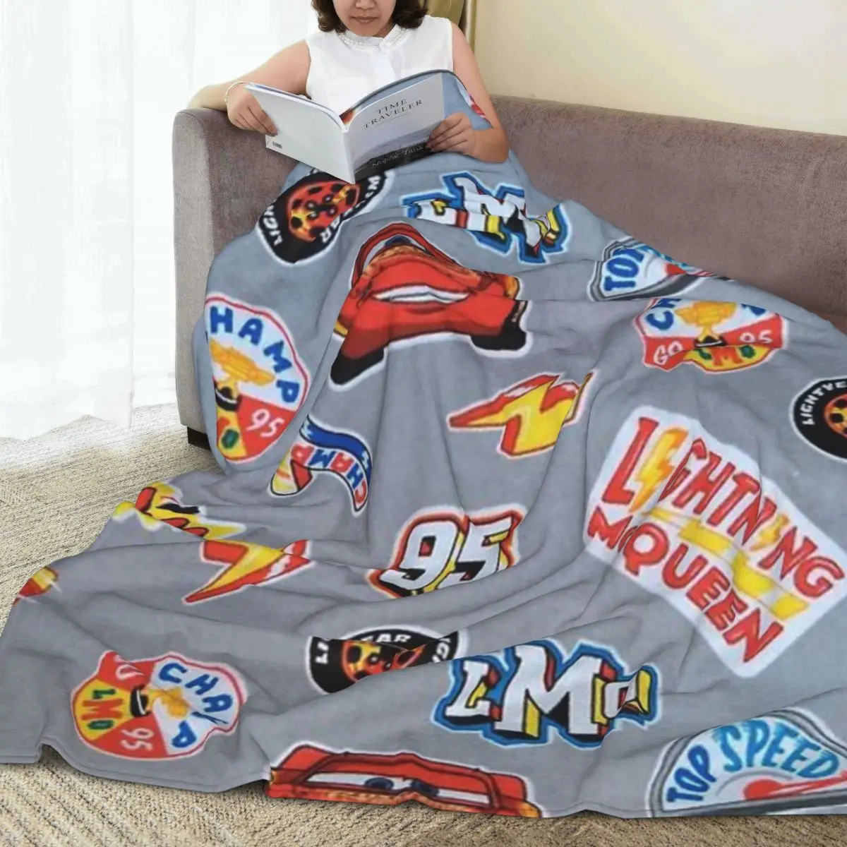 Lightning McQueen Collages Soft Warm Blanket Travel Plush Bedding Throws Comfortable Couch Bed Flannel Bedspread Sofa Bed Cover