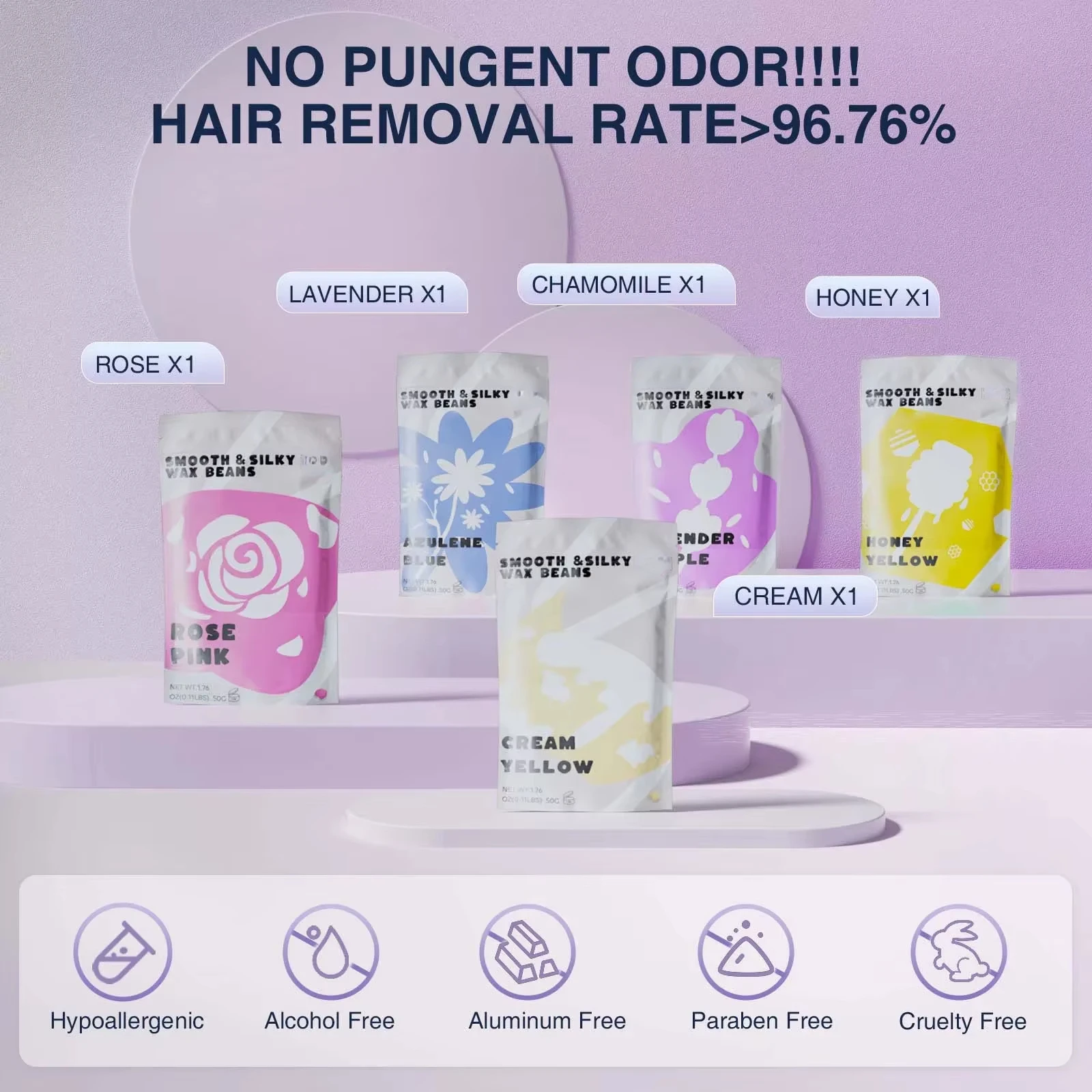 مجموعة الصبح المملكة المتحدة التوصيل (19 عنصرًا) مجموعة شمع إزالة الشعر الشمع تذوب شمع الخرز الصبح الوجه/البرازيلي/الجسم الكامل/بيكيني Depilacion الصبح