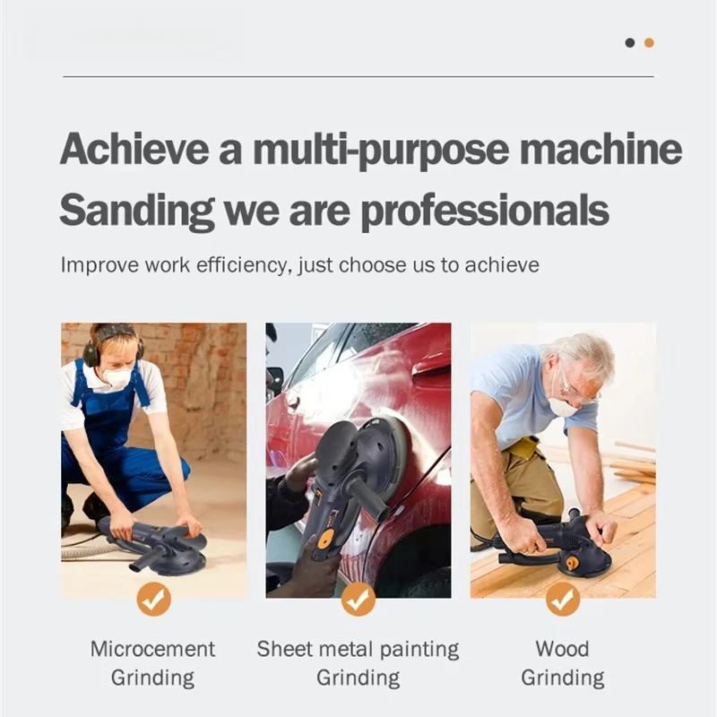 500W 5.0mm Random Orbit Sander 6inch Electric Orbit Sander Digital Display Speed Controller Sanding Polisher with Sandpaper