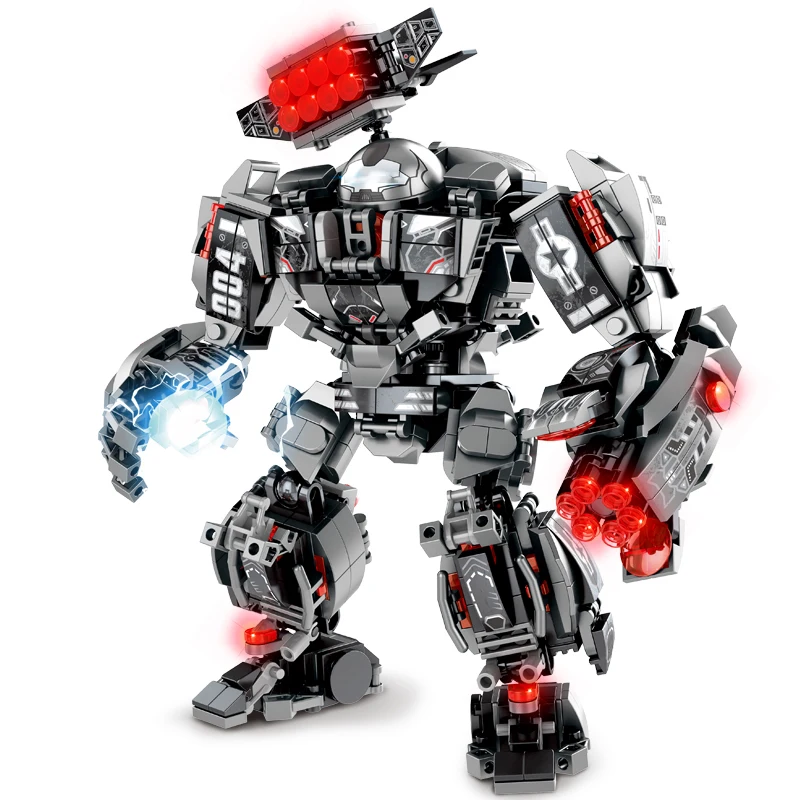 Superheroes Mecha Building Blocks Toys for Boys Super Armor Robot Model Military Warrior Action Figures Gifts for Kids Children