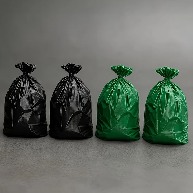 3pcs Miniature Trash Bag Models, Dollhouse Decorative Trash Bag Ornaments, 3D Printed Plastic Miniature Collectibles