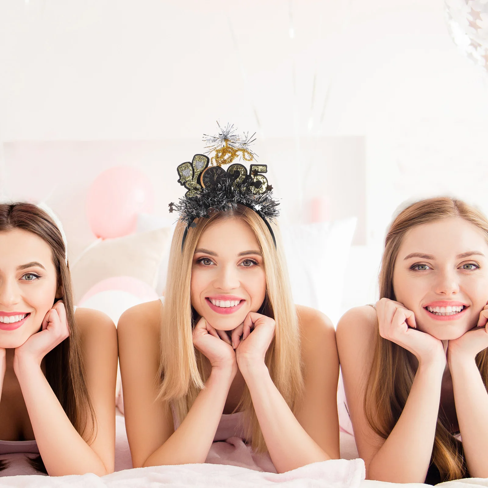 

2025 Happy New Year Headbands Star Design Festive Hairbands Party Costume Accessories New Year Eve Supplies Nye Decor Birthday