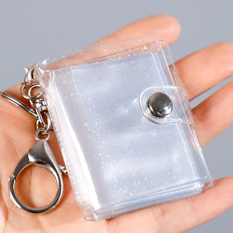 Transparent Mini Small Photo Album Keyring Creative Photos Holder Card Bag Certificate Photo Storage Box Lover Gift 1/2 Inch