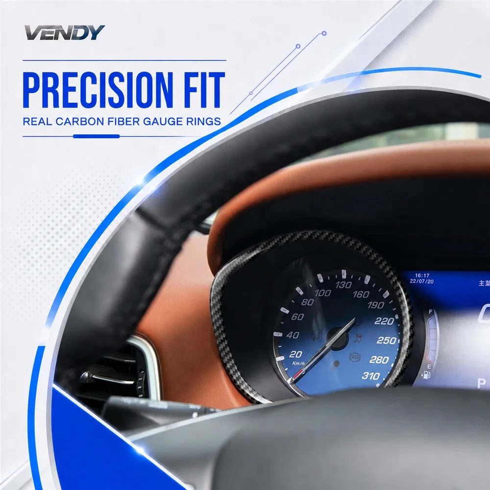Real Carbon Fiber For Maserati Ghibli 2014-2023 Car Dashboard Speedometer Frame Trim Cover Sticker Interior Accessories