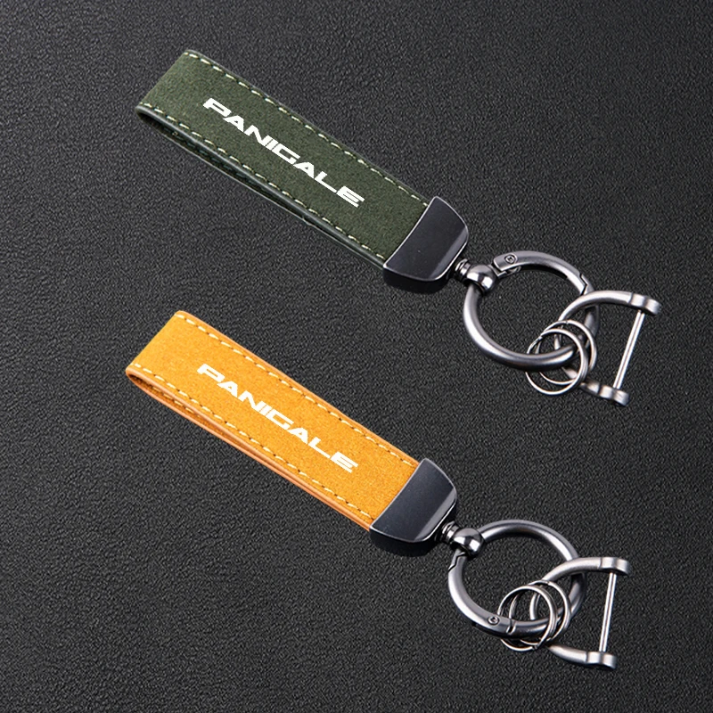 For DUCATI PANIGALE V2 V4 V4S V4R V4SP 1299 959 899 1098 1198 1199 Motorcycle High-Grade Keyring Leather Suede Keychain