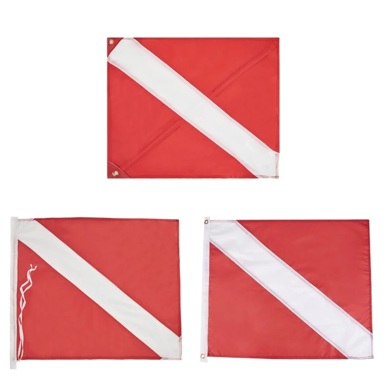 

Divers Down Dive Flags Nylon Red and Whites Warning Flags Diving Flags Sign Use with Float, Buoys,Boats, Flagpoles