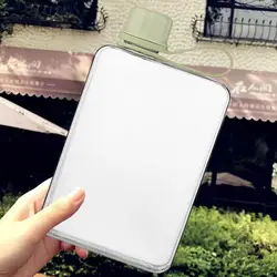 Clear Water Bottle 500ml Square Memo Water Bottles Outdoor Travel Water Bottle Slim Cold Sports Flask For Fitness Gym Hiking
