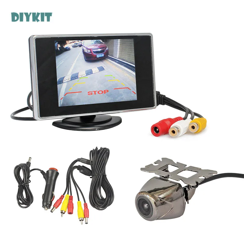 

DIYKIT Wired 3.5 inch TFT LCD Car Monitor Waterproof Rear View Camera Kit Reversing Camera Parking Assistance System