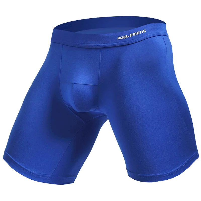 Men's anti-friction leg workout elongated leg pants, five-pocket pants, running long-style quick-drying four-cornered pants