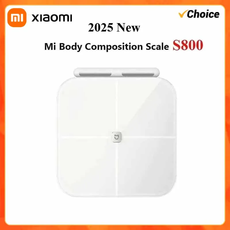 Nwe Xiaomi Mijia Smart Scale S800 8-Electrode Body Fat Scale Dual-Frequency BIA Bluetooth Tempered Glass Mijia App Compatible