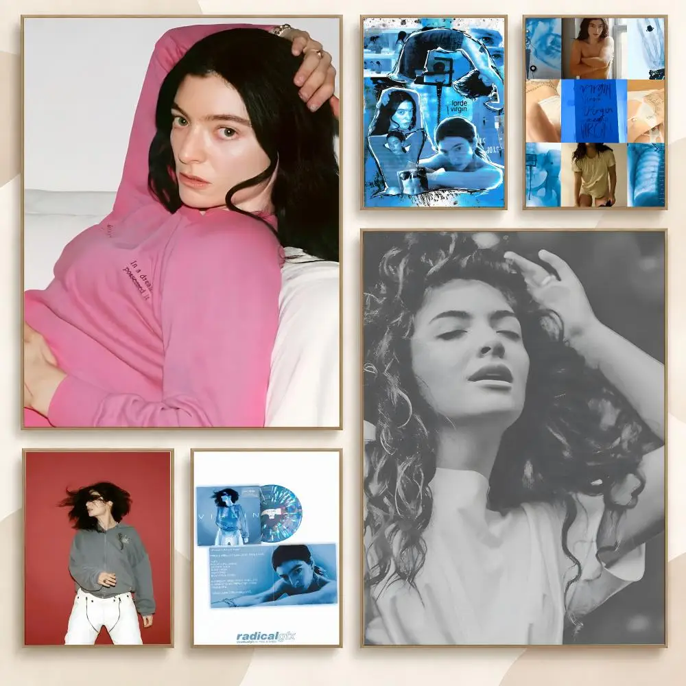 Lorde Music Artist Album Retro Vocal Visual Fan Series Poster Contemporary Wall Art Print for Bedroom & Living Room, Unframed