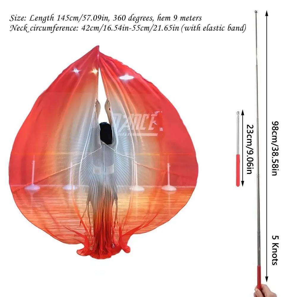 con palos telescópicos Accesorios para danza del vientre Accesorios Varillas escalables multicolores Banderas semicirculares ligeras