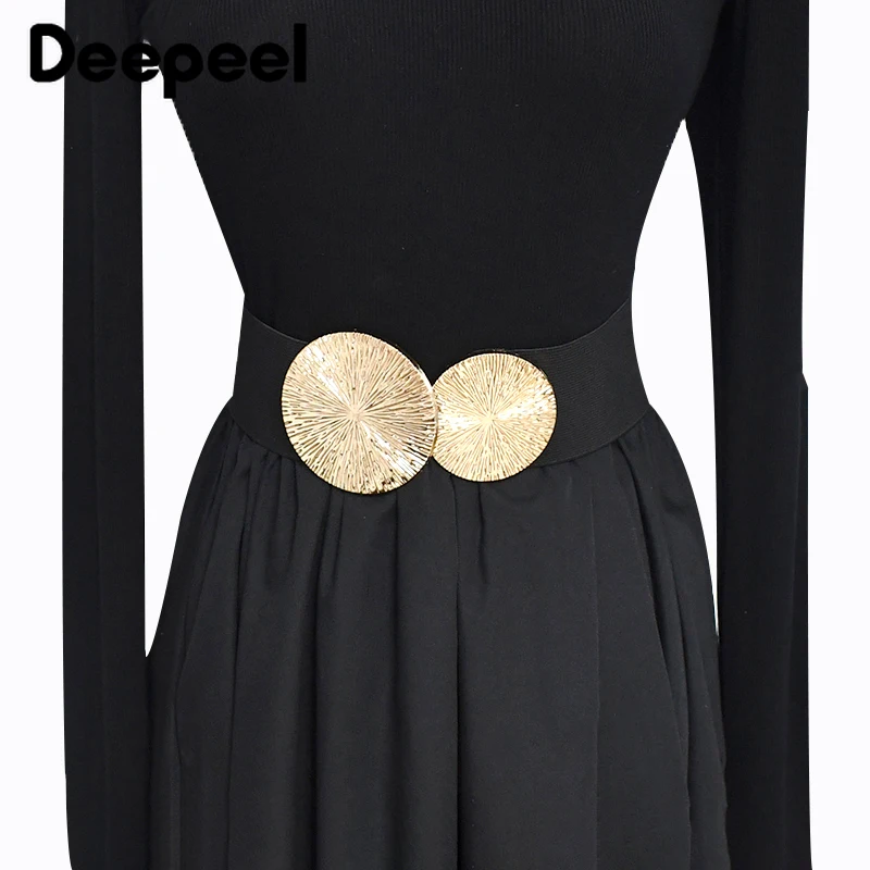 Deepeel 70cm Fashion Women's Elastic Wide Corset Cummerbunds Decorative Waist Belt for Dress Coat Suit Waistband Accessories