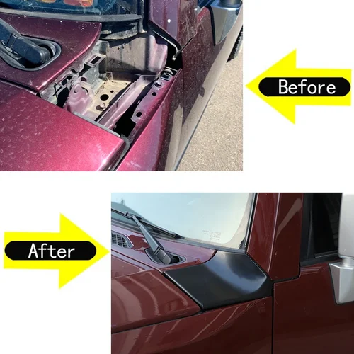 Imagen 2 del producto Cubierta de capó de Panel lateral de capó delantero de coche de acero al carbono para Toyota FJ Cruiser 2007-2021, accesorios de ajuste de Base de antena de repuesto