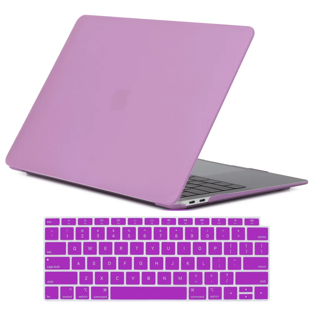 

Матовый Жесткий защитный чехол для Apple Macbook Air 11/13/Pro 13/15 /Macbook 12 дюймов (A1534), фиолетовый чехол для ноутбука + пленка для клавиатуры США