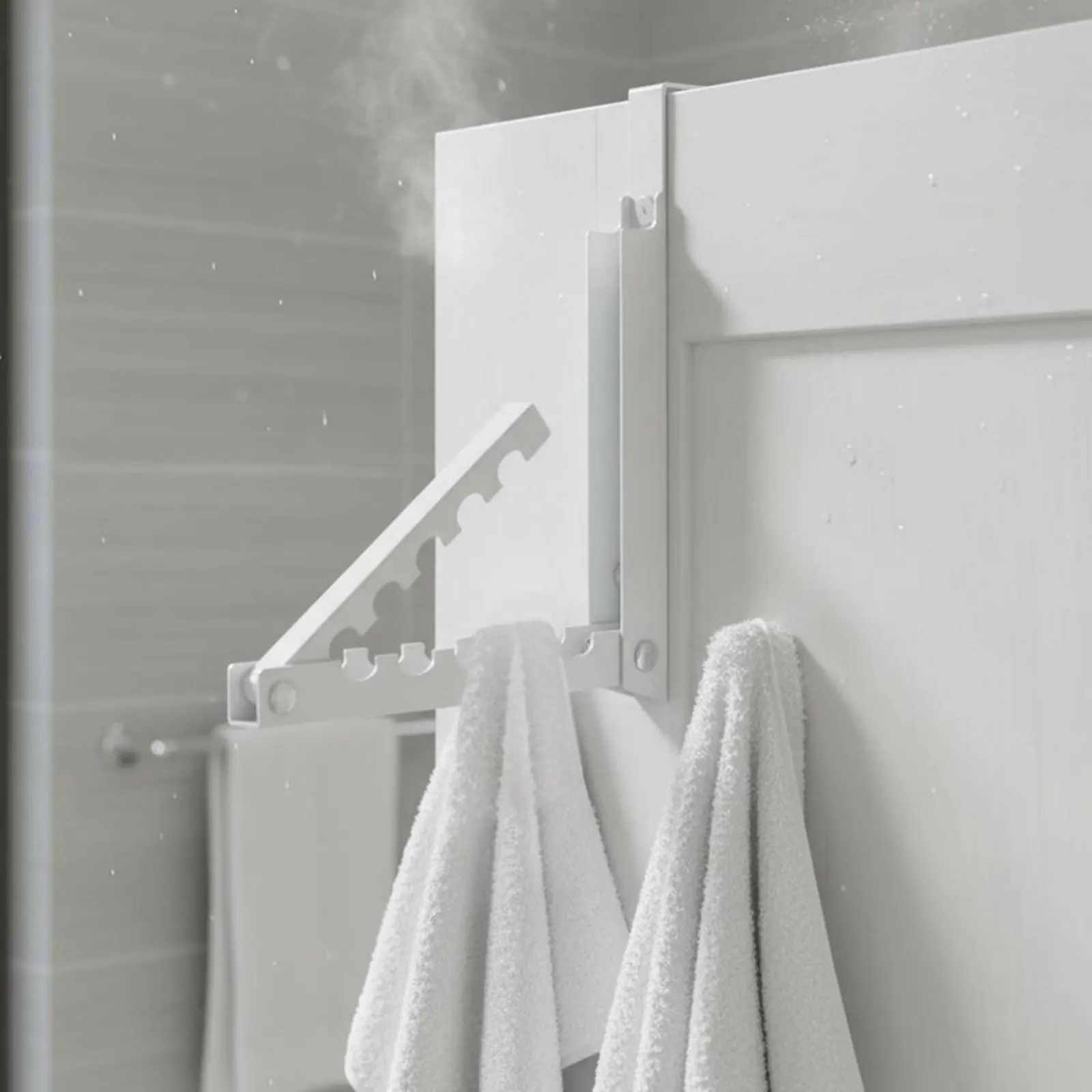 Extendable Door Drying Rack Space Saving over the Door Clothes Rack Portable Laundry Hanger Rust-Resistant for Bathroom