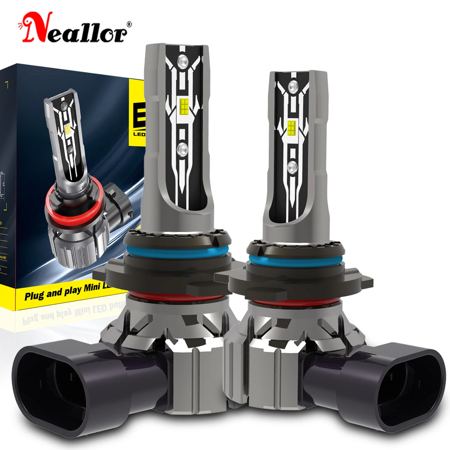 2pcs HIR2 9012 PX22d Led Headlight Car Turbo Diode Bulb White Moto Fog Lamp Canbus Error Free Powerful Light No Adapter Required