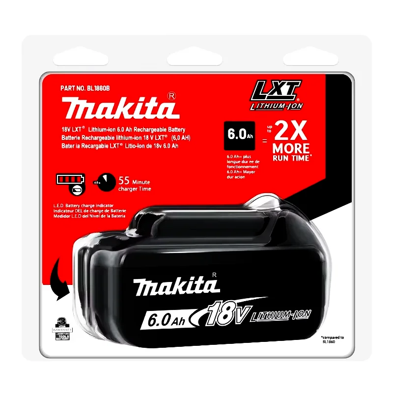 Original Makita 18V battery 6.0Ah 5.0Ah rechargeable battery Makita BL1850 BL1850B BL1860B power tool battery Makita 18V charger
