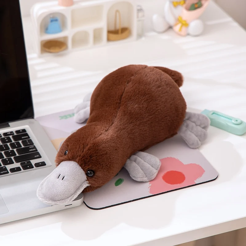 

39 см плюшевая кукла-подушка с имитацией Platypus, супер мягкая серая плюшевая игрушка для рептилий, креативный подарок на день рождения