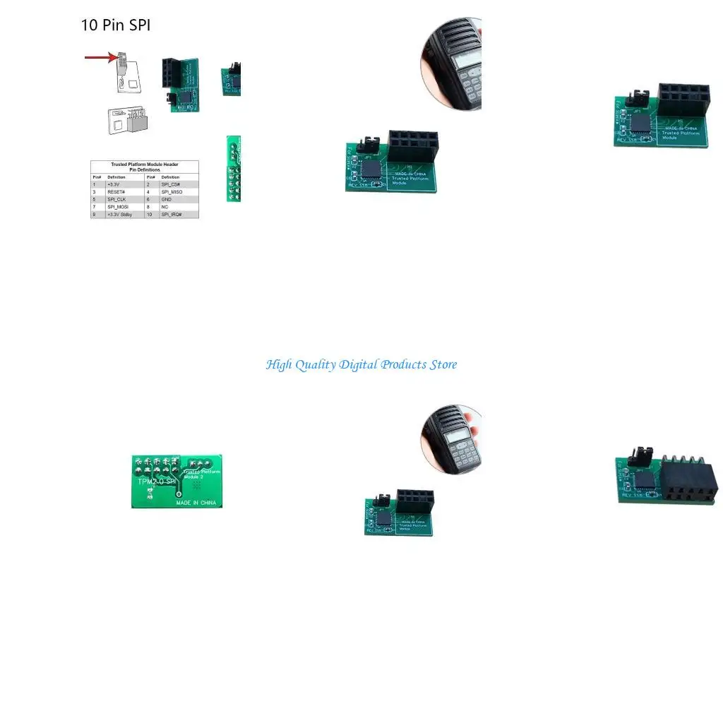 

U2JE TPM2.0 Encryption Security Board Board Remote Card TPM2.0 SPI 10Pin Motherboards Card Development Board For SuperMicro