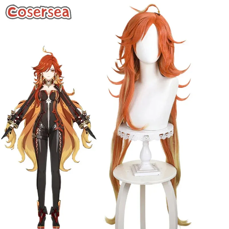 

Cosersea Mavuika Косплей Парики Игра Genshin Impact Mavuika 110 см Длинный Прямой Красный Смешанный Светлый Парик Синтетические Волосы Термостойкие