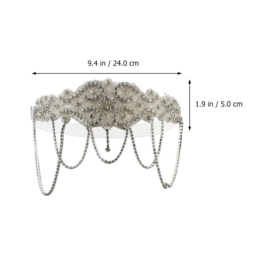 

1 шт., стразы, фронтальная цепочка, аксессуары для волос, винтажные повязки на голову для женщин, ретро-вечеринка, фестиваль, Хэллоуин, свадебный головной убор