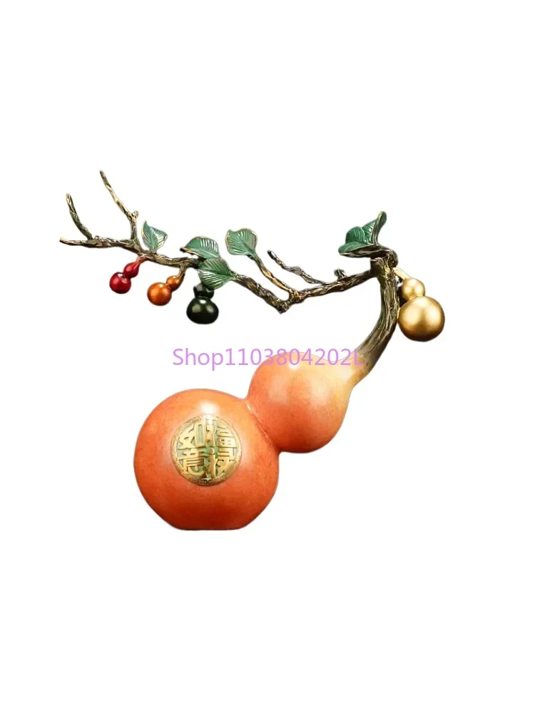 

Pure Brass Wufu Linmen Lucky Gourd Ornament Chinese Living Room Wine Cabinet Entrance Decoration Housewarming New Home Gifts
