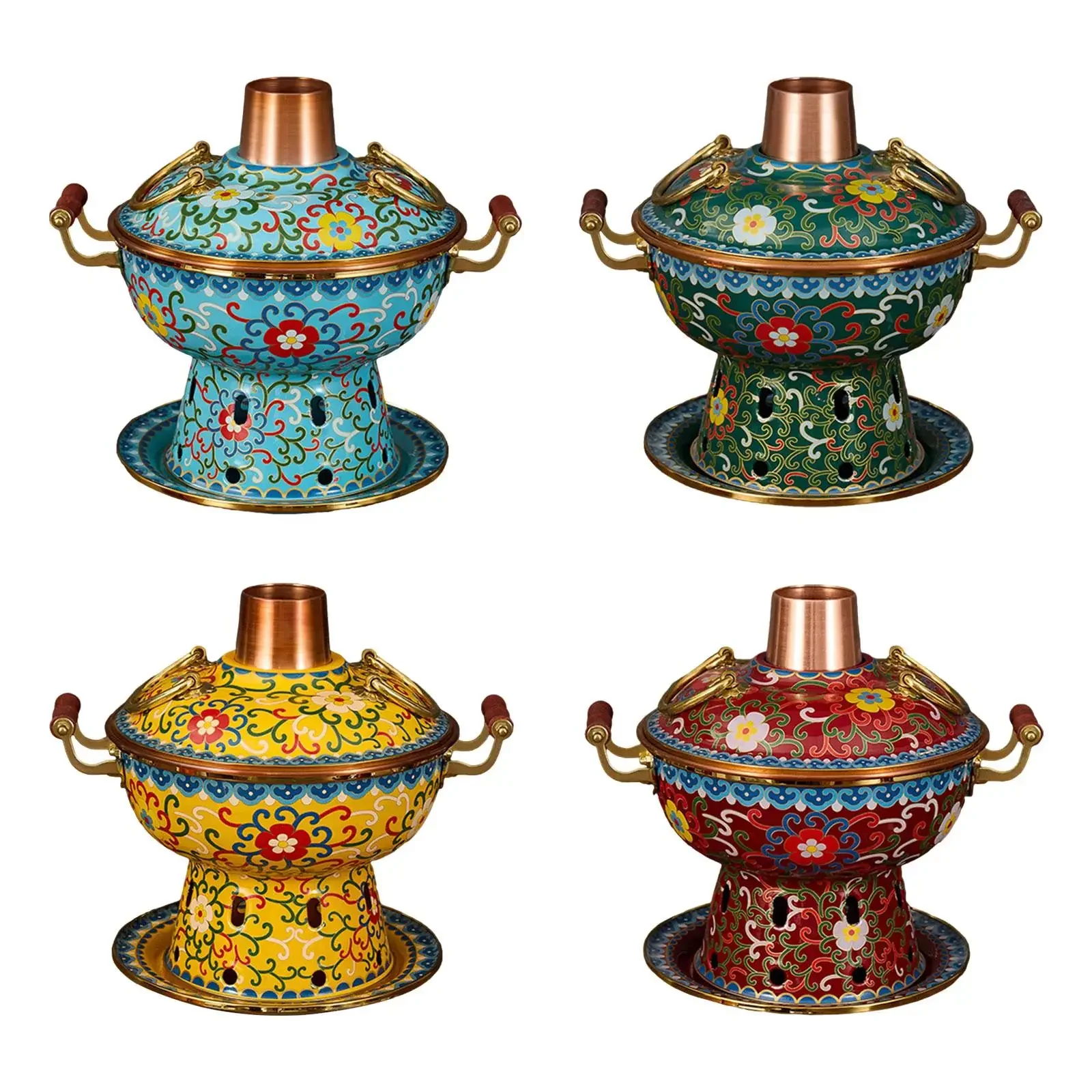 Shabu Hot Pot Warming Copper  Cooking Single Person Family Gathering Parties Cookware Chafing Dish Old Beijing Hot Pot