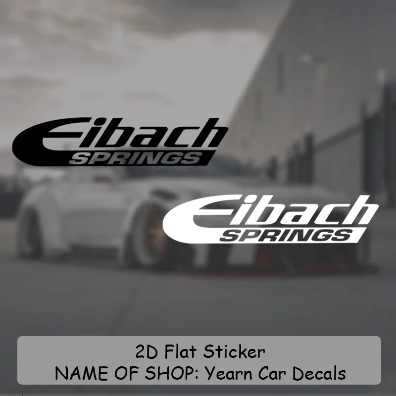 1 adhesivo con el logotipo de Eibach Springs, adhesivo de vinilo transparente autoadhesivo, negro, blanco, rojo, adhesivo decorativo plano 2D para coche