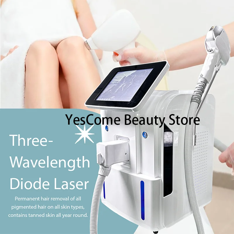 

Ice Platinum Painless Epilator 3 wavelengths Diode Laser Hair Removal Machine Alexandrit Permanent Painless Hair Removal Device