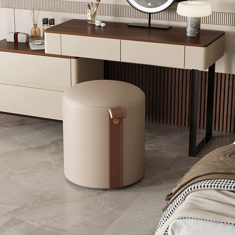 Nordic High End Rotating Dressing Stool Retro Solid Wood Dressing Table Dedicated Stool Cloakroom Girls High End Furniture FYMS