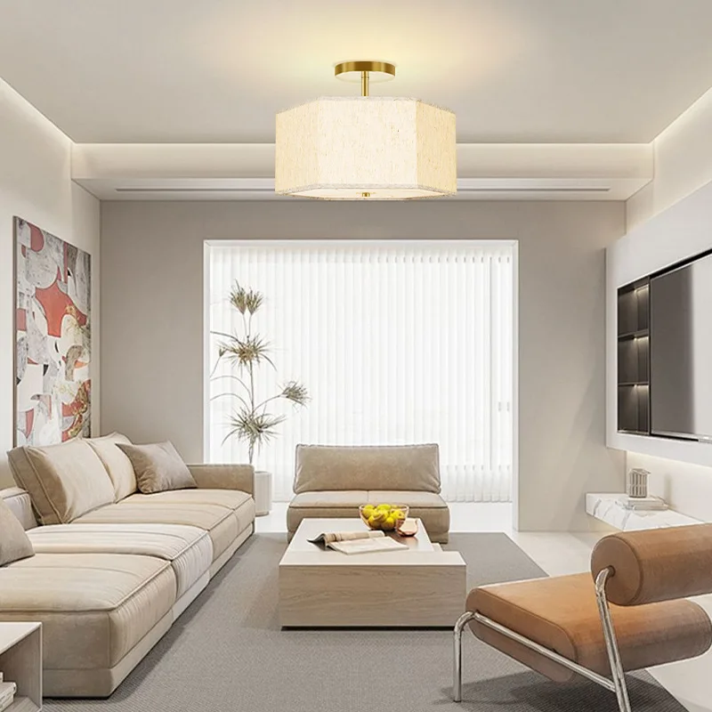 

Nordic Hexagon Fabric Ceiling Lamp - Luxury Chic Lighting for Bedroom & Living Room