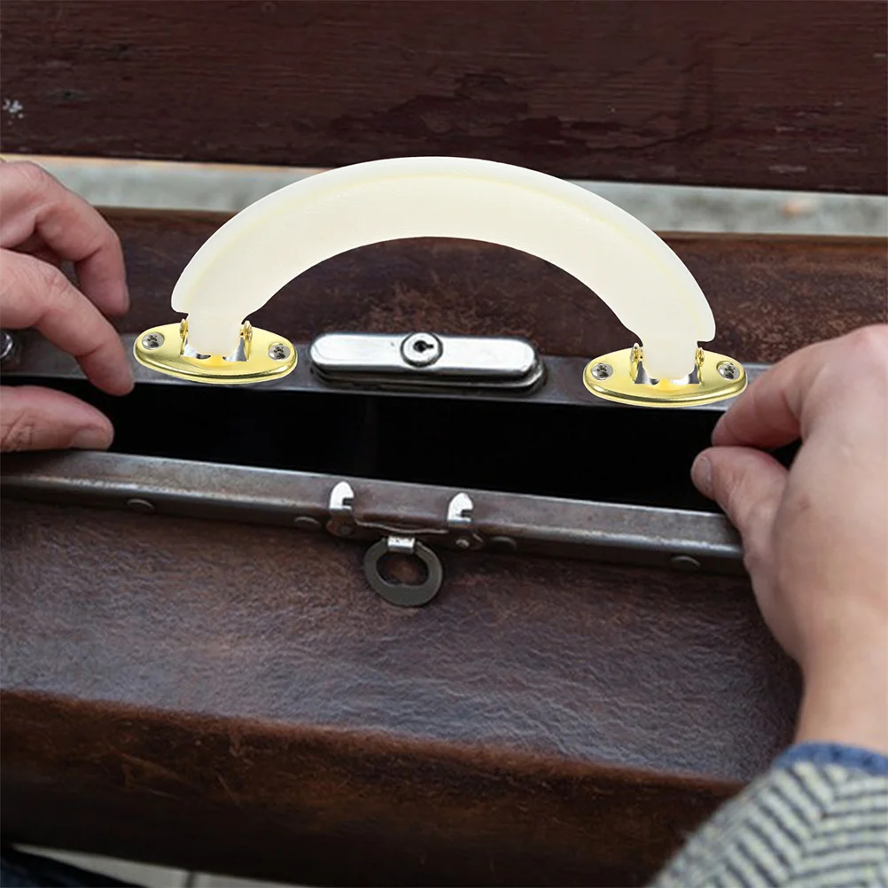 

2Pcs PU Luggage Handle Replacement Comfortable Grip Durable Suitcase Side Holder Handbag Toolbox Carrying Case Musical Box