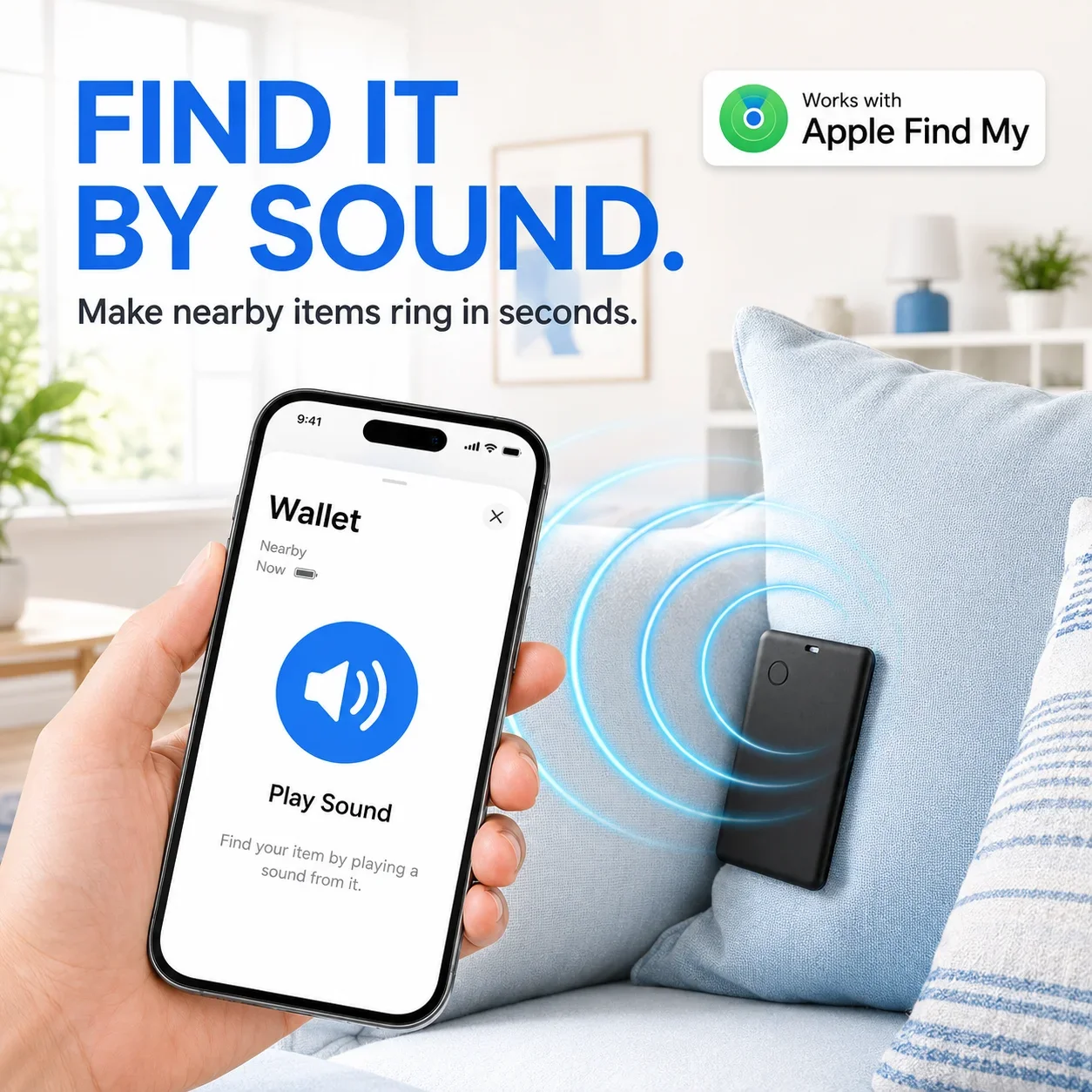 Wallet Tracker Card, Apple Find My GPS Locator, Ultra Thin Smart Tag Anti-Lost Bluetooth Finder for iPhone and Luggage